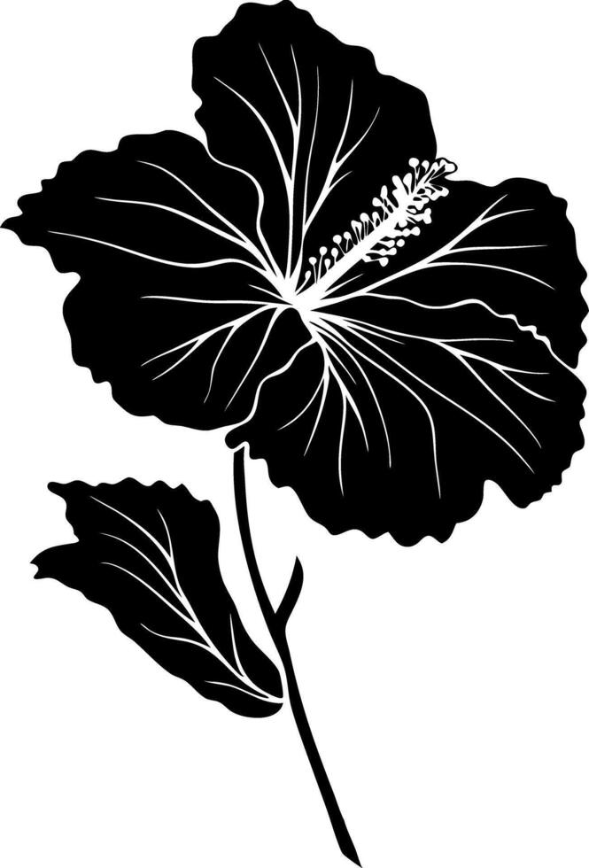 Elegant Hibiscus Flower Silhouette for Artistic Design and Decor vector