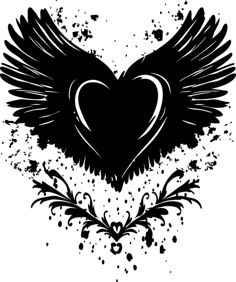 Heart with Wings Art for Tattoo and Design Projects vector