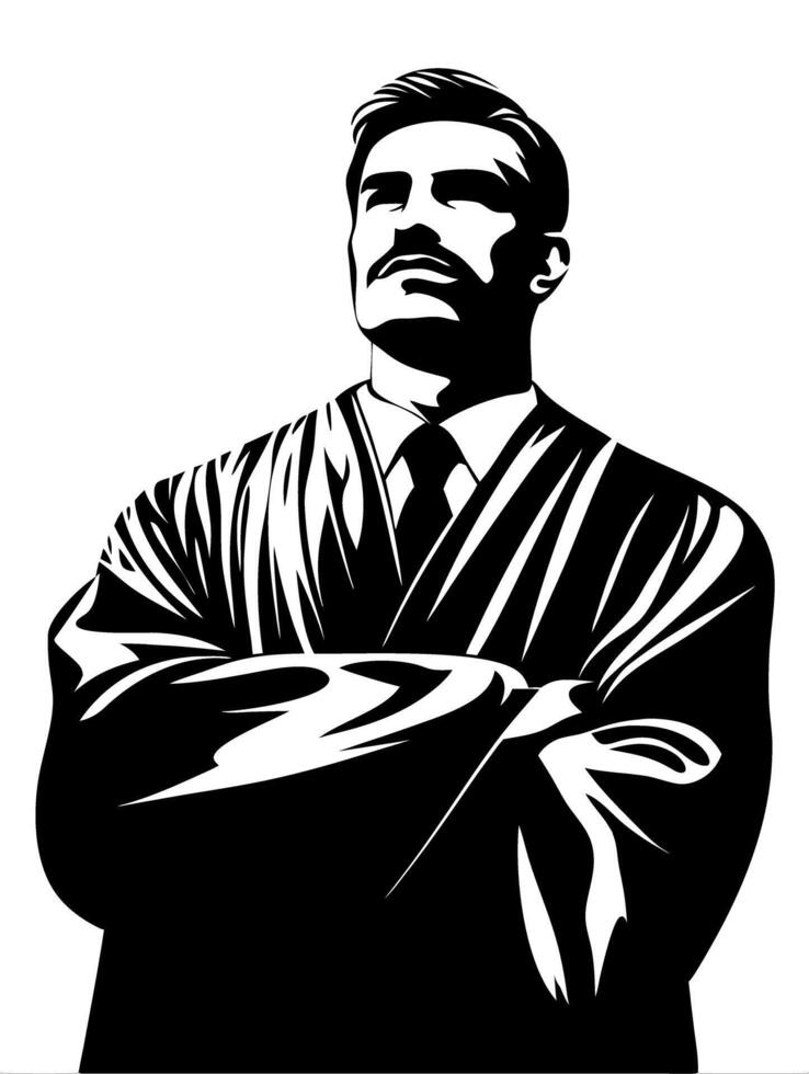 Confident Masculine Silhouette in Suit for Inspiring Design and Art Projects vector