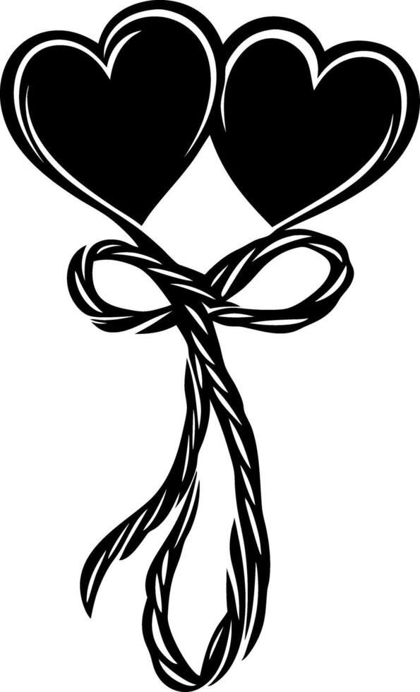 Romantic Heart Shaped Balloons Bouquet for Invitations and Decor vector