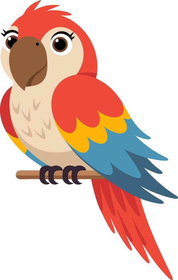 Colorful Parrot Illustration for Children's Books and Educational Materials vector