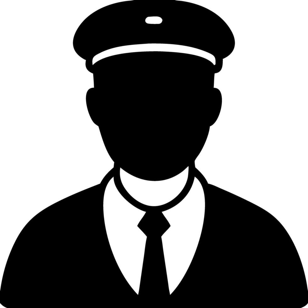 Silhouette of Uniformed Driver Ideal for or Logo Design vector