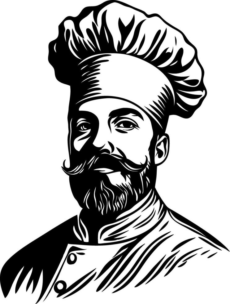 Vintage Chef Illustration Artwork for Culinary Design vector