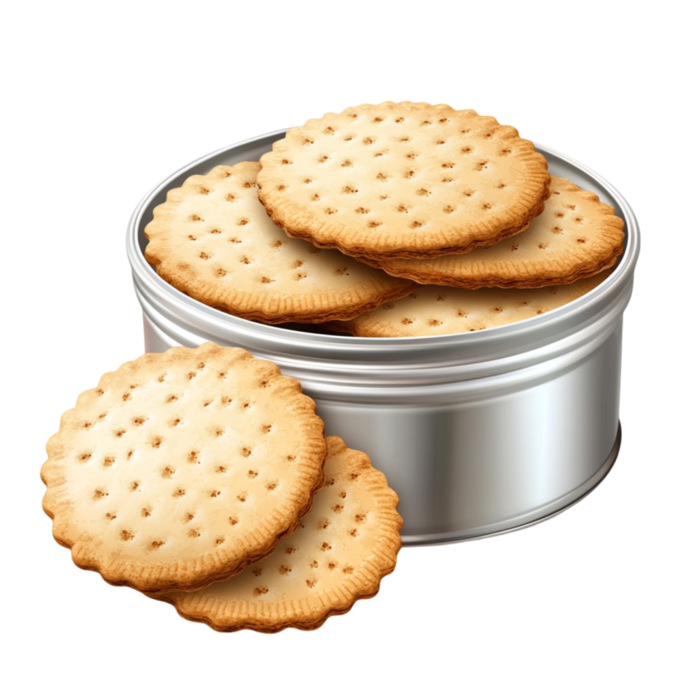Delicious Crackers in a Tin Can png