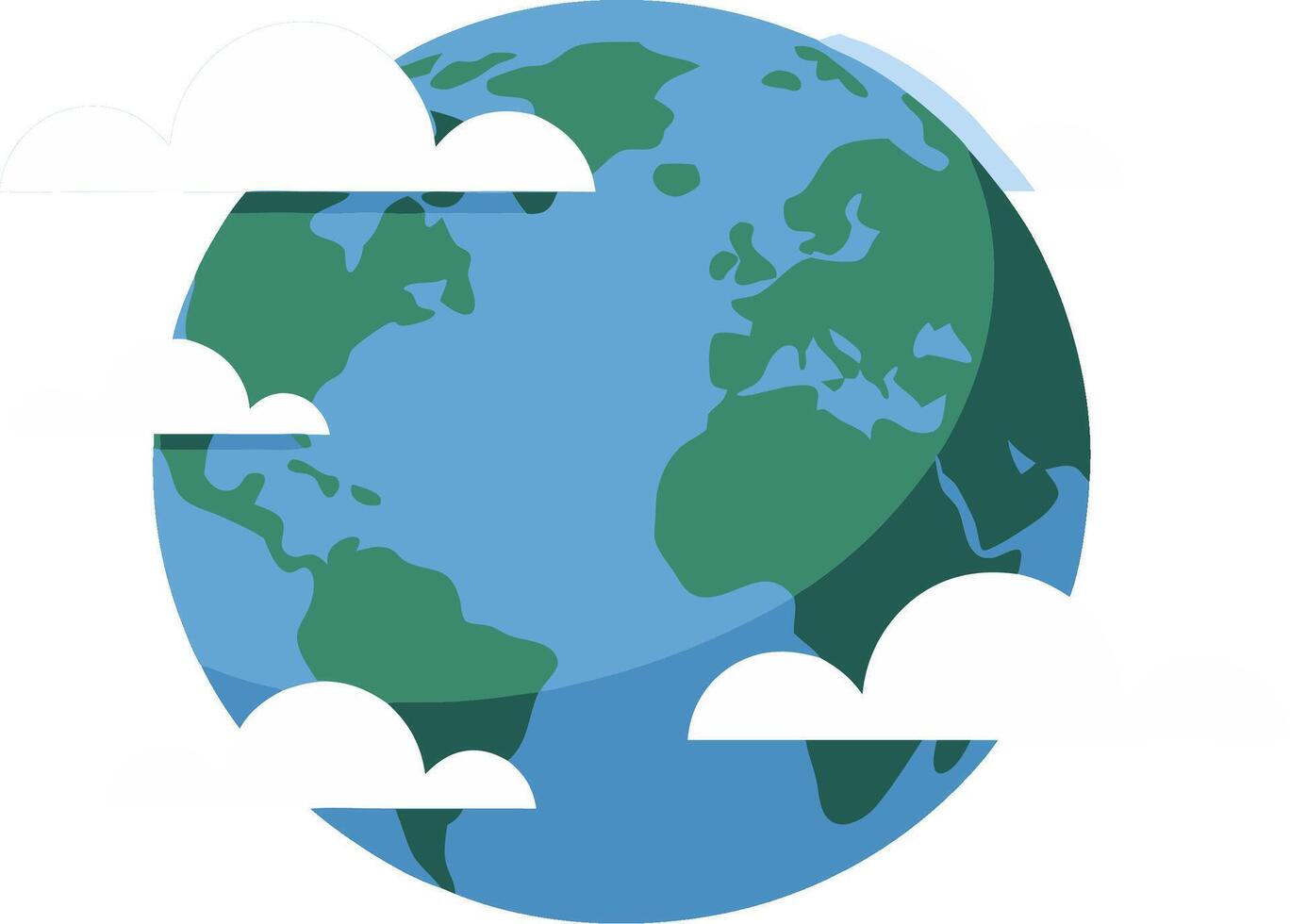 Illustration Earth with Clouds Symbolizing Global Environment vector