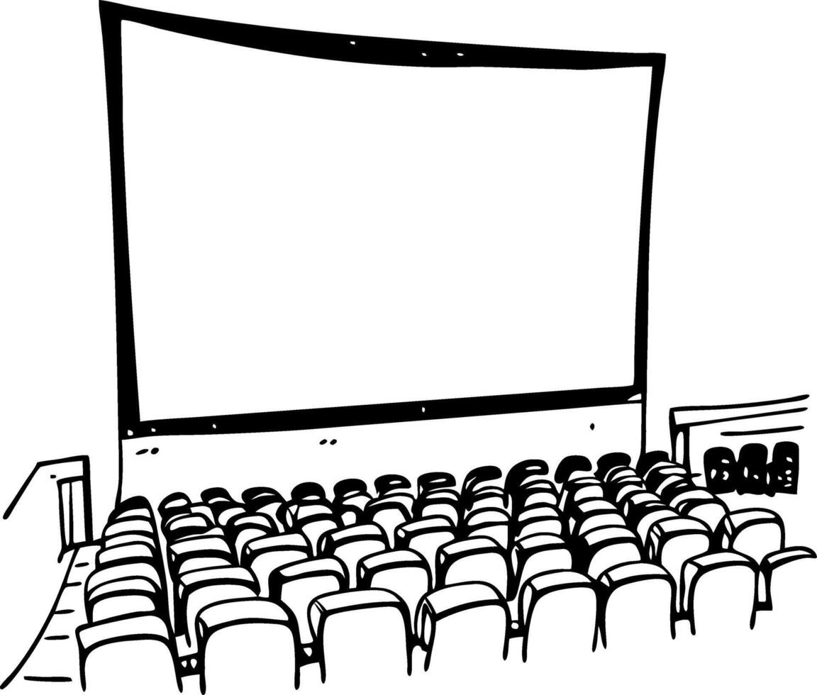 Illustration Movie Theater Seats and Screen for Artistic Design vector