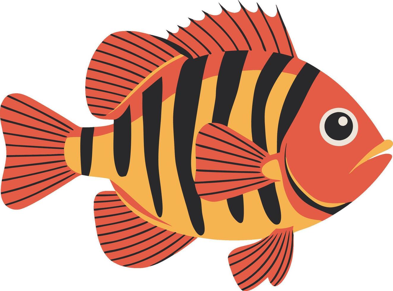 Colorful Striped Fish Illustration for Art Design and Decoration vector