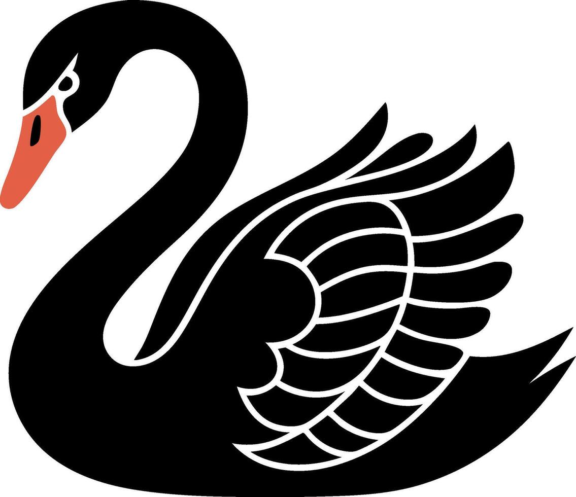 Elegant Black Swan Illustration for Art Design and Decor vector