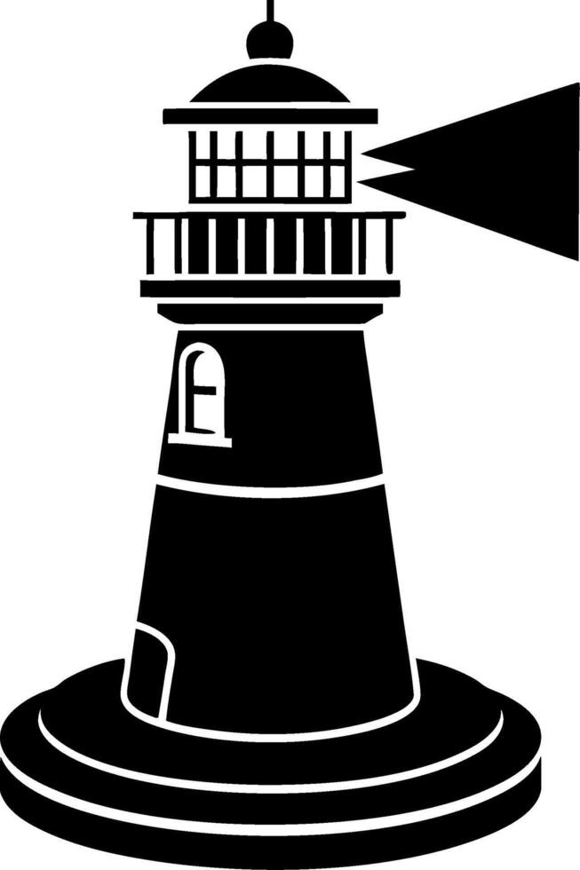 Silhouette Lighthouse Illustration Nautical Symbol Design Element vector