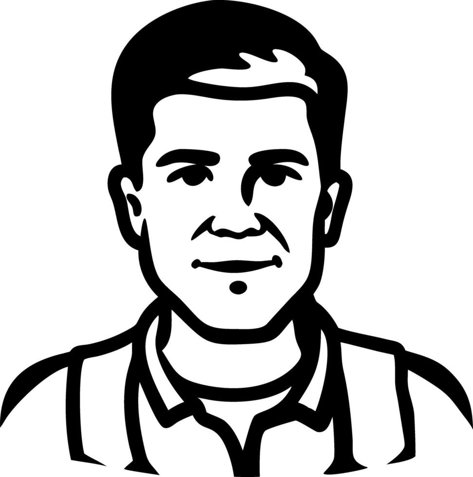 Black and White Male Portrait Illustration for Tattoo Design and Art Projects vector