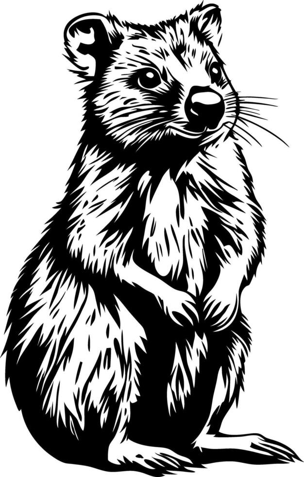 Adorable Rodent Illustration Perfect for Tattoo or Coloring Book Designs vector