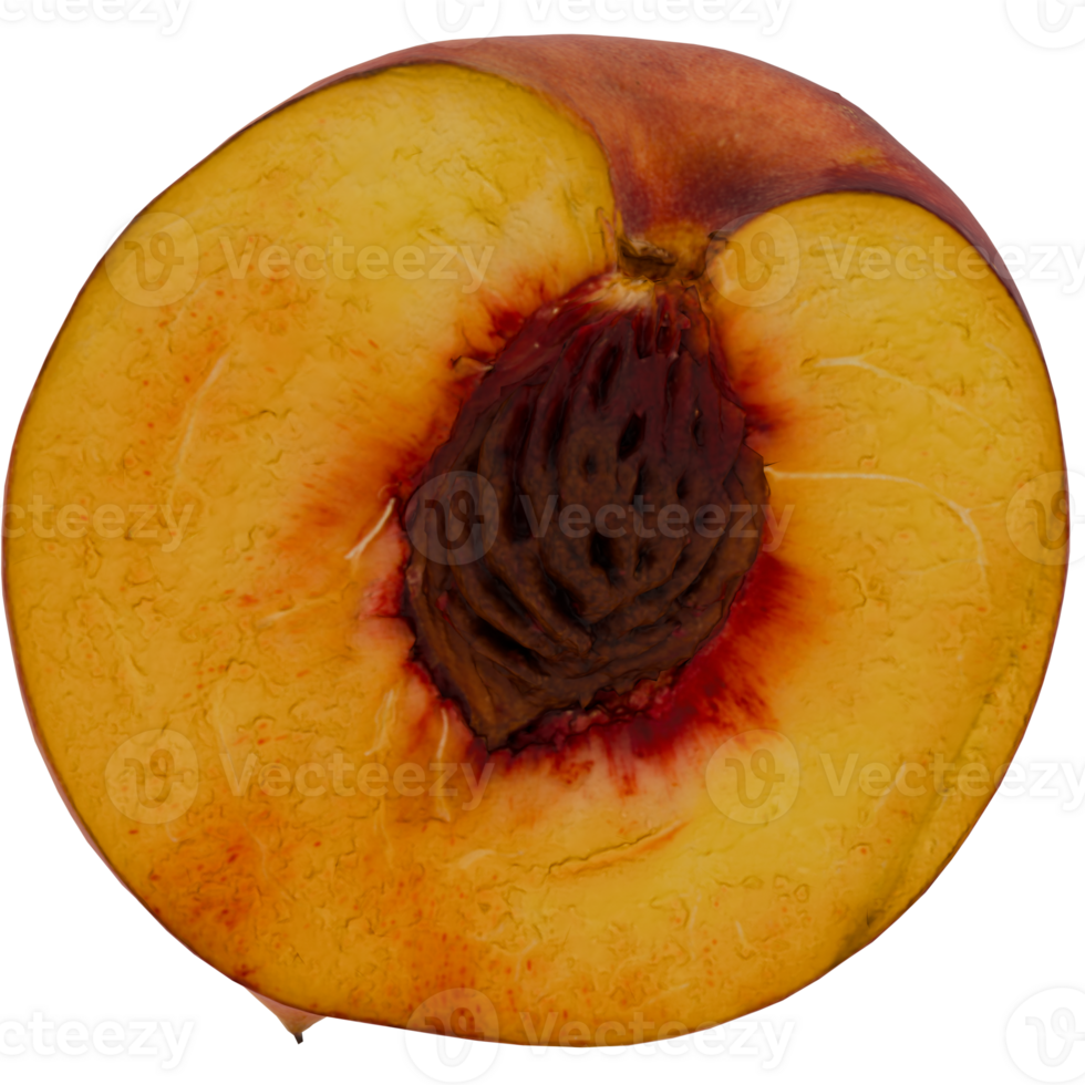 3D render of peach with transparent background png
