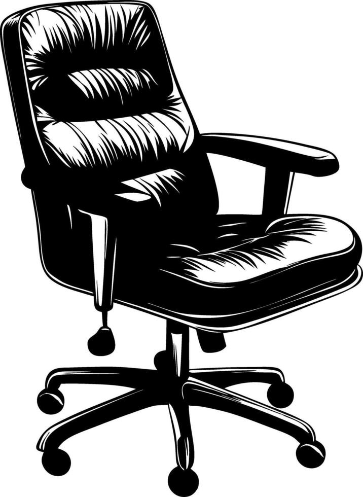 Illustration Comfortable Ergonomic Office Chair Design for Workspace or Graphic Projects vector
