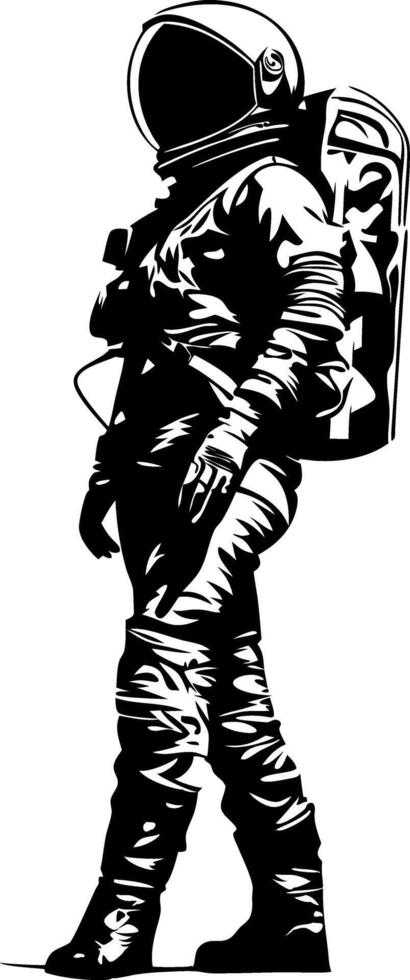 Astronaut Silhouette Illustration for Space Exploration Designs vector