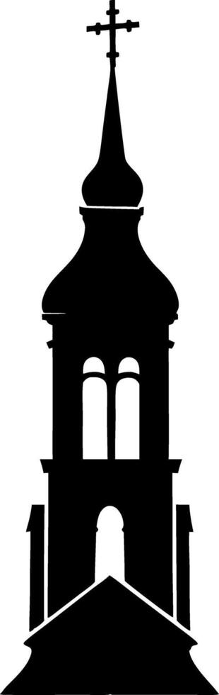 Church Bell Tower Silhouette Illustration for Religious Designs vector