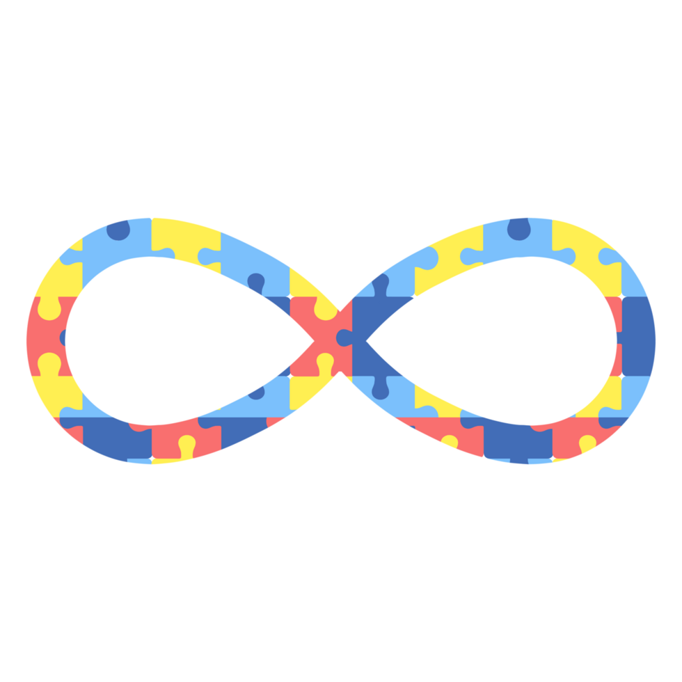 autism and neurodiversity awareness symbol, colorful infinity png