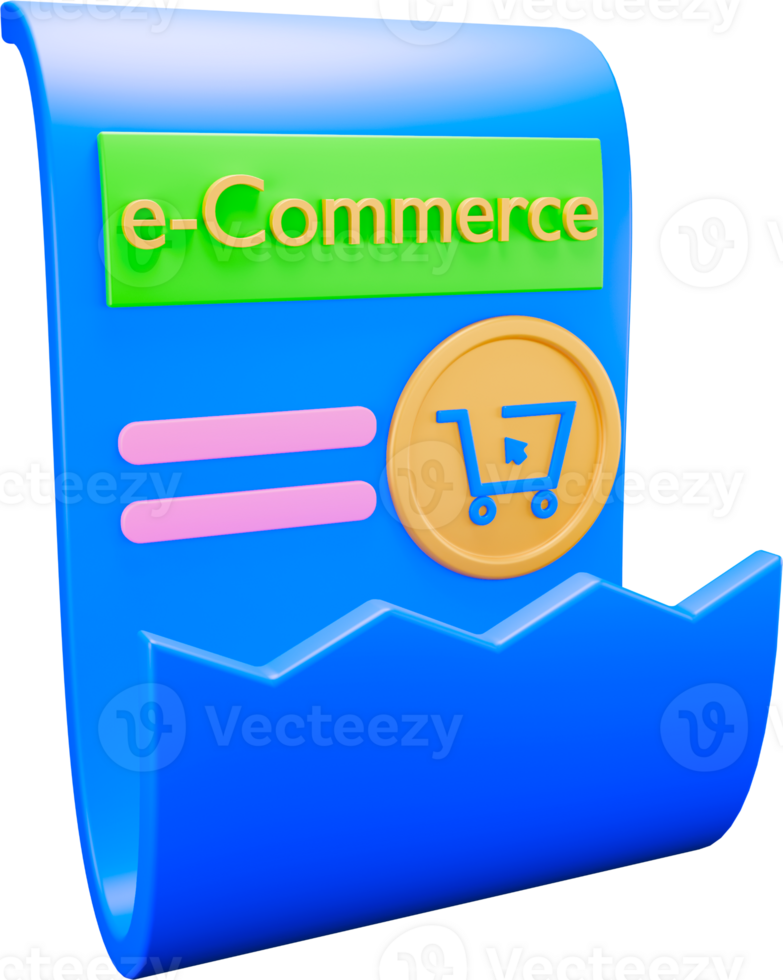 3d icon e-commerce bill png