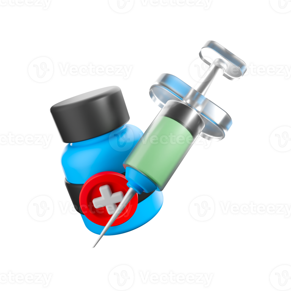 a 3D icon render inject and fluid png