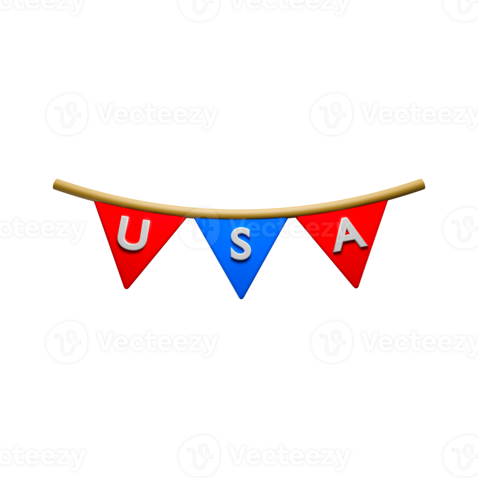 3d rendering illustration of USA tassel png