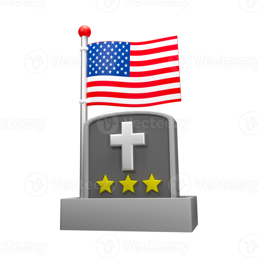 3d icon render veteran grave png