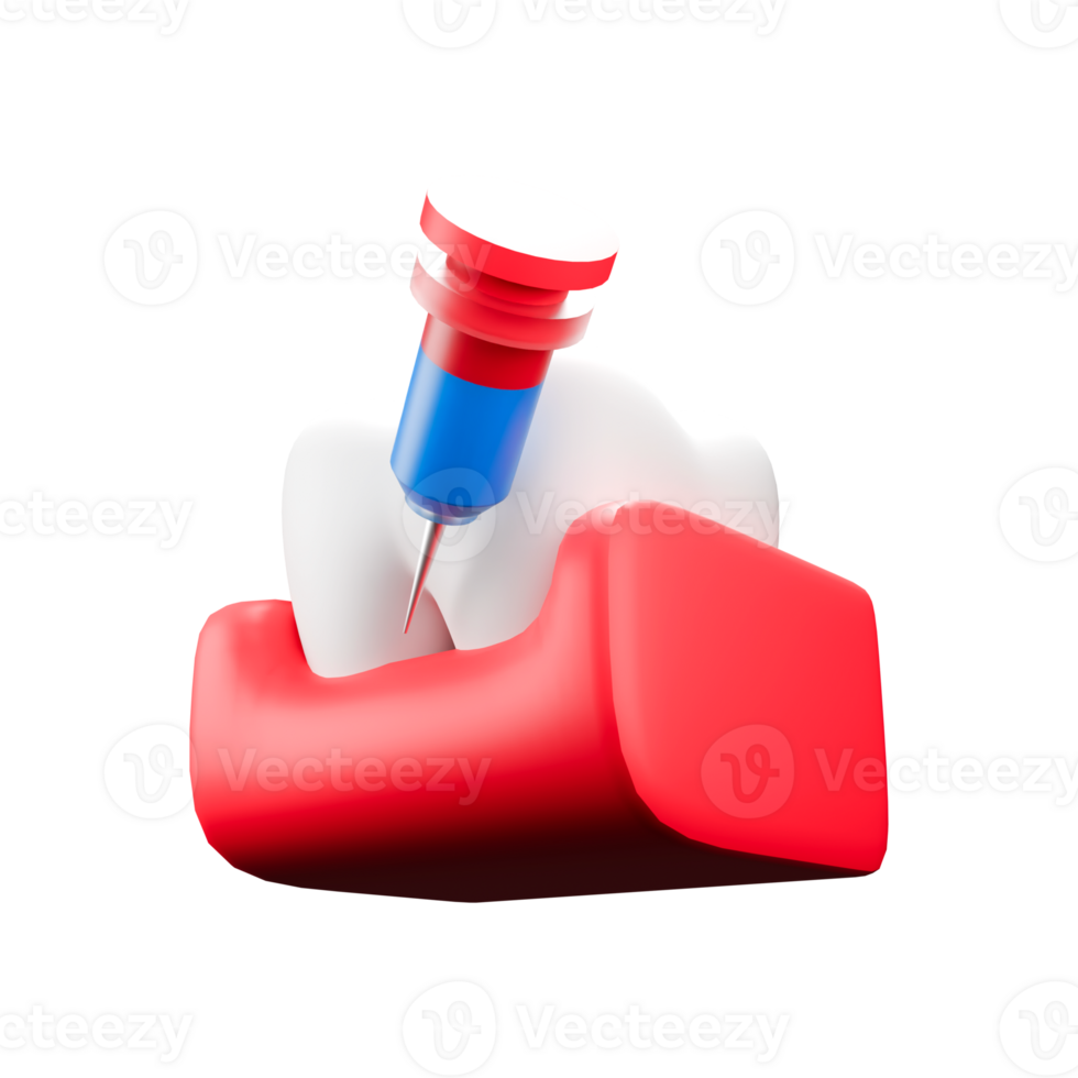 an illustration of dental anesthesia with syringe png