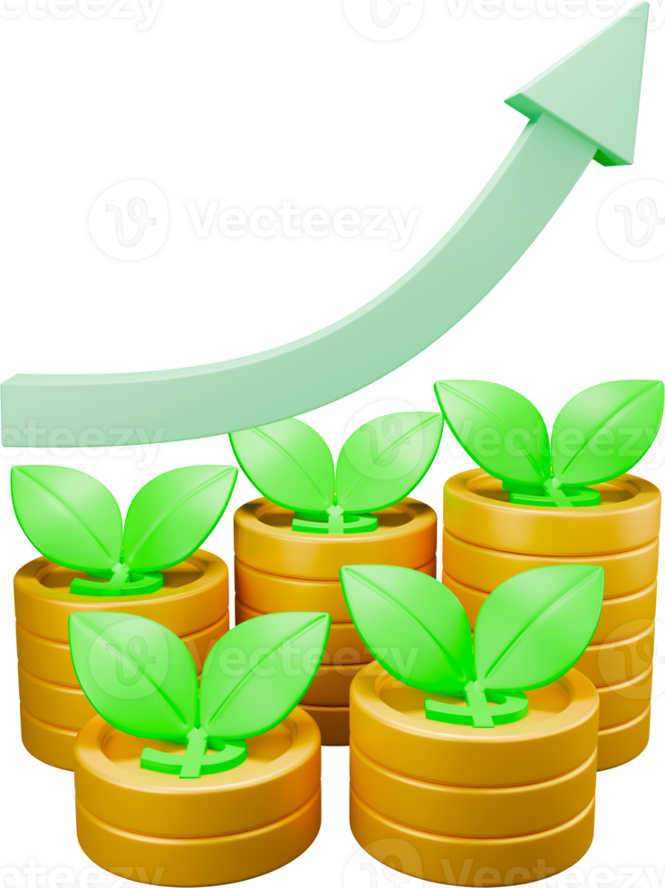 3d icon render investment growth png