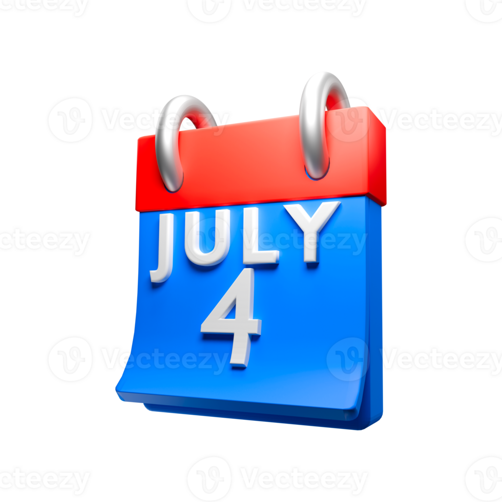 3d icon render date of independence day png