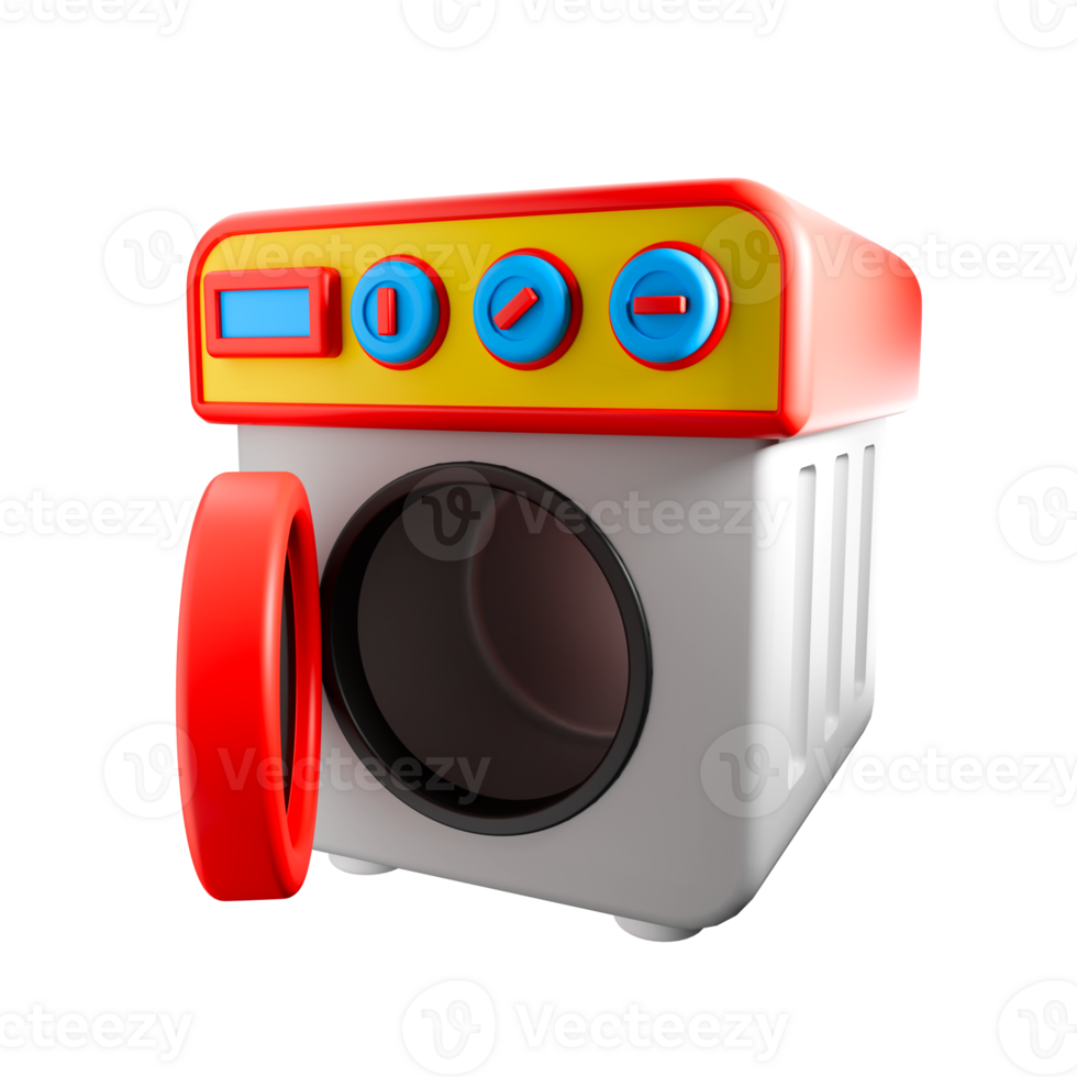 a 3D rendering illustration washing machine png