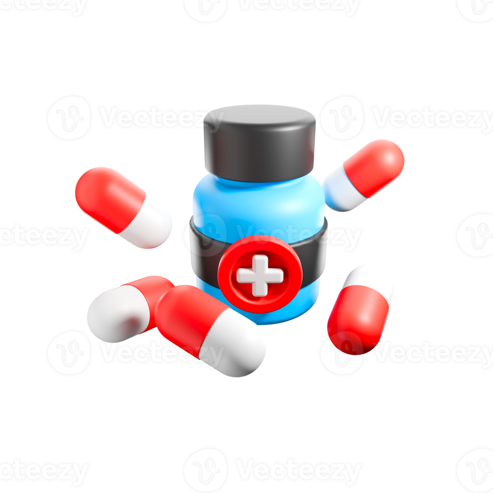 a 3D icon render pills png