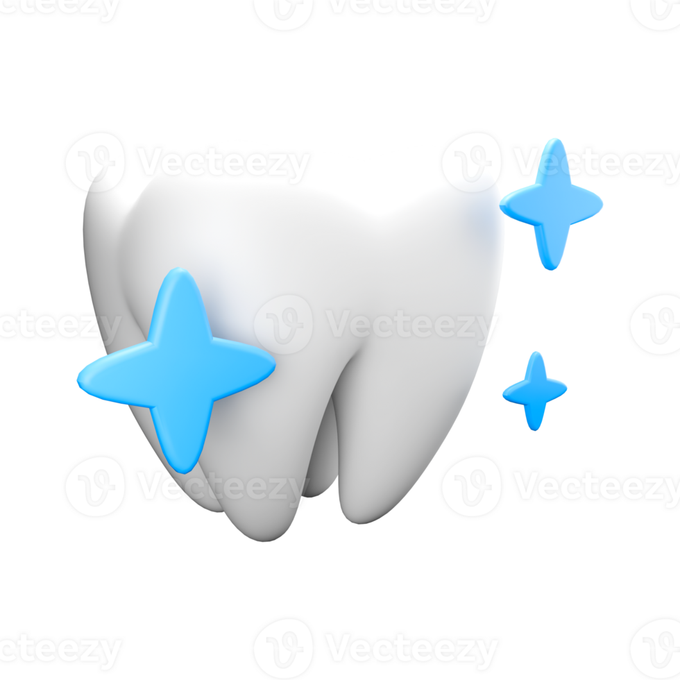 3d icon render healthy teeth png