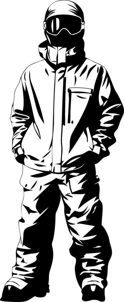 Snowboarder in Winter Gear Illustration for Apparel and Merchandise Design vector