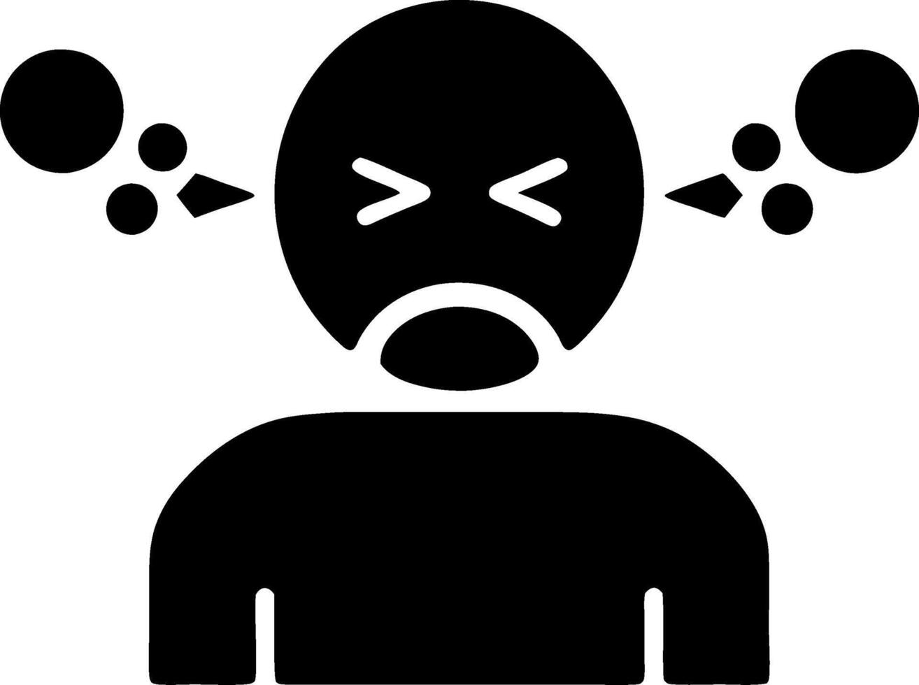 Angry Frustrated Face for Stress Management and Communication vector
