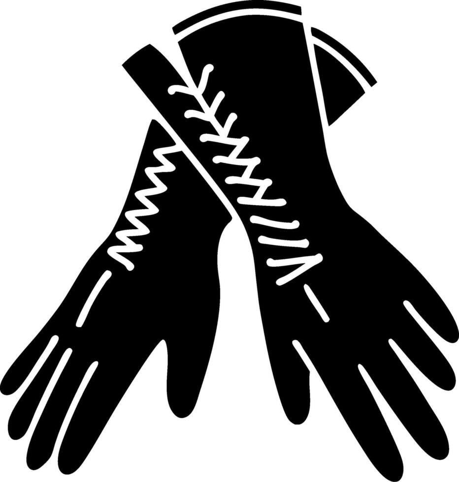 Elegant Lace-Up Gloves Silhouette for Fashion and Design Projects vector