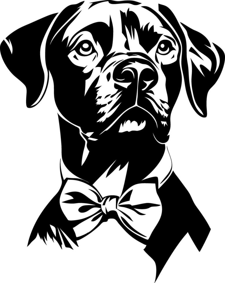 Elegant Dog Portrait in Bow Tie for Tattoo and Design Use vector