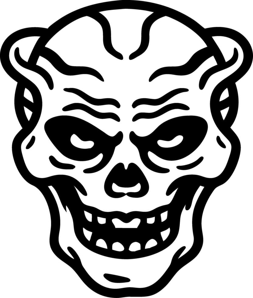 Spooky Skull Illustration for Halloween Designs and Tattoos vector