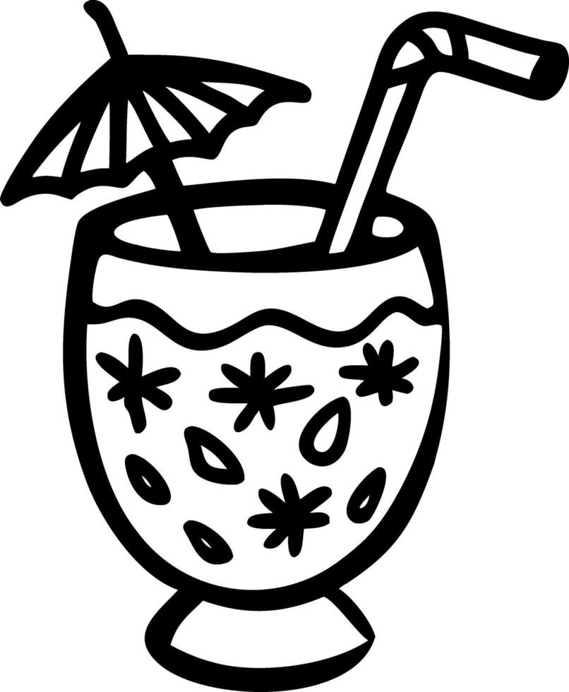 Tropical Cocktail Illustration Perfect for Summer Design Projects vector