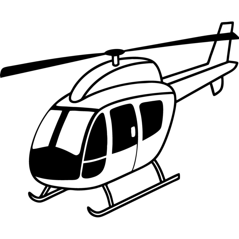 Illustration of Helicopter Design for Aviation Projects and Coloring Books vector