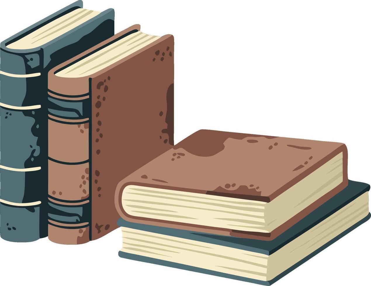 Vintage Books Collection Illustration for Libraries and Educational Materials vector