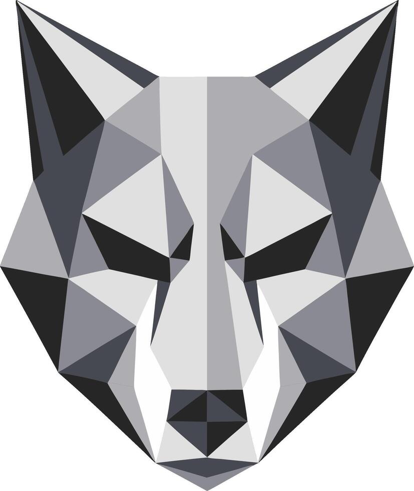 Geometric Wolf Face Art for Tattoo Design and Coloring Book vector