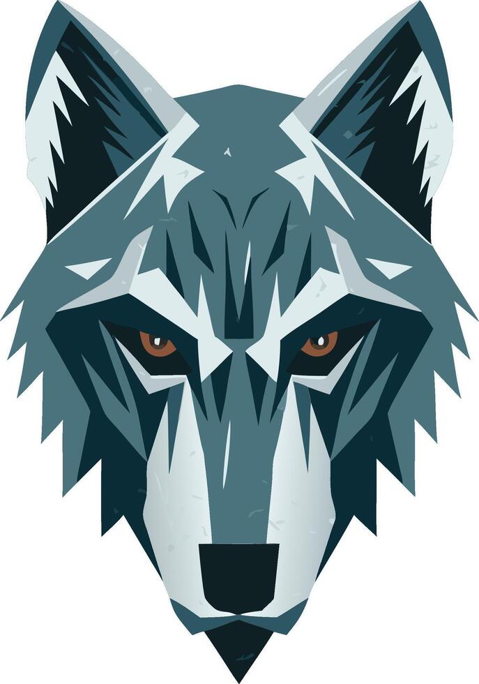 Geometric Wolf Head Illustration for Tattoos and Branding vector