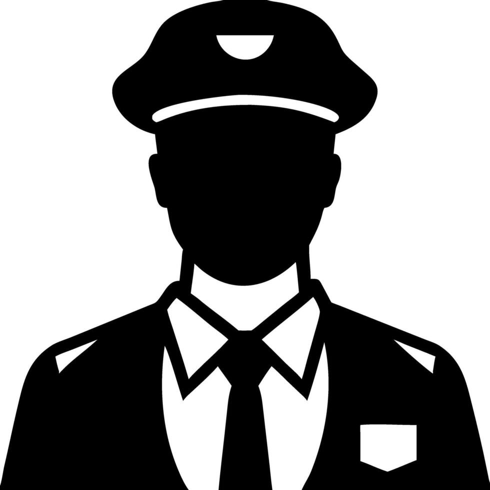 Police Officer Silhouette Design for Security and Safety Projects vector