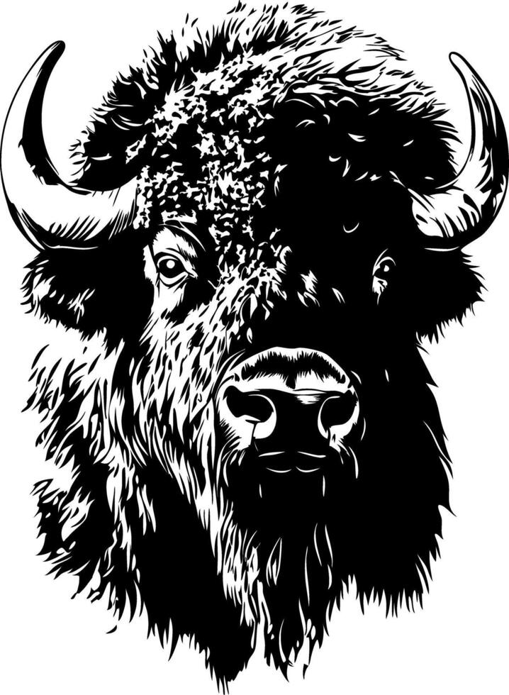 Majestic Buffalo Head Art for Tattoos and Graphic Design vector