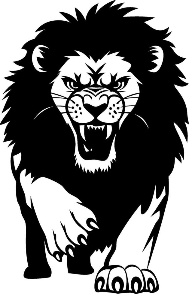 Fierce Roaring Lion Illustration for Tattoo and Design Projects vector