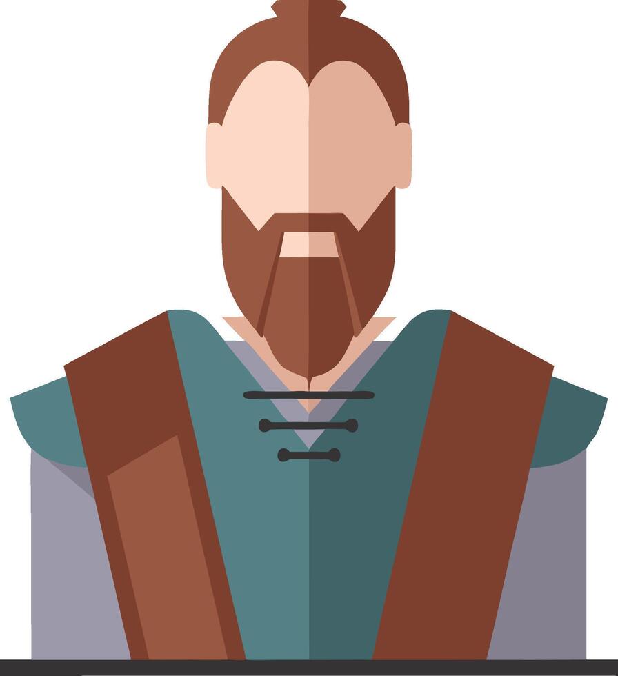 Medieval Warrior Art Bearded Character Illustration for Design Projects vector