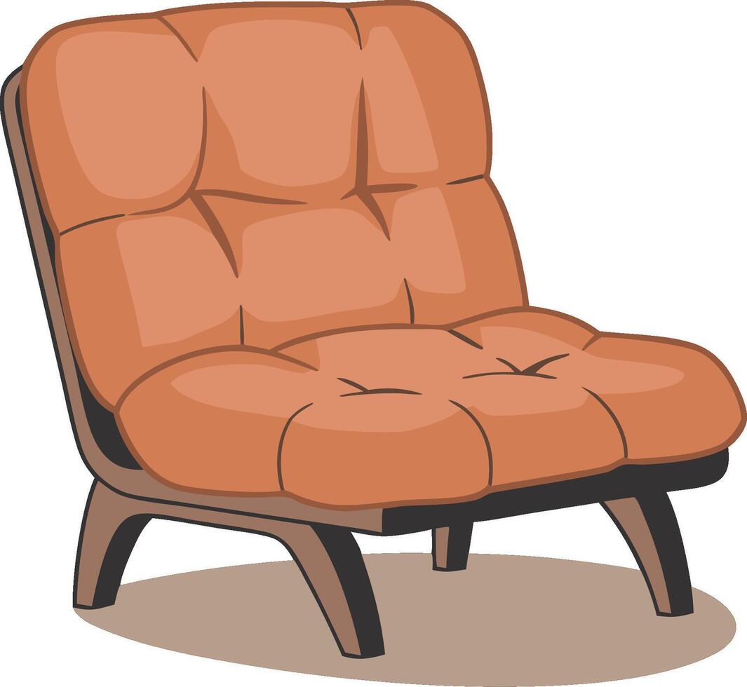 Modern Orange Lounge Chair Illustration for Interior Design Projects vector