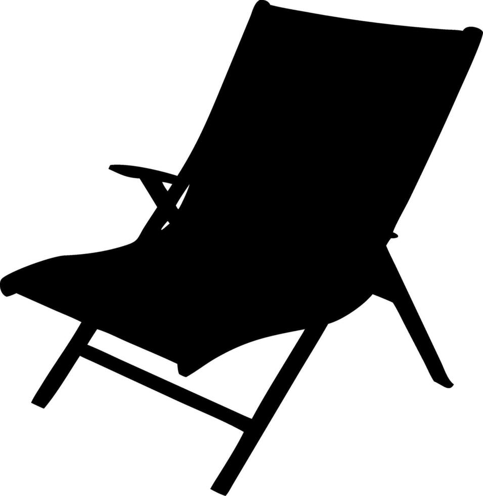 Silhouette of a Beach Deck Chair Illustration for Graphic Design and Decoration vector