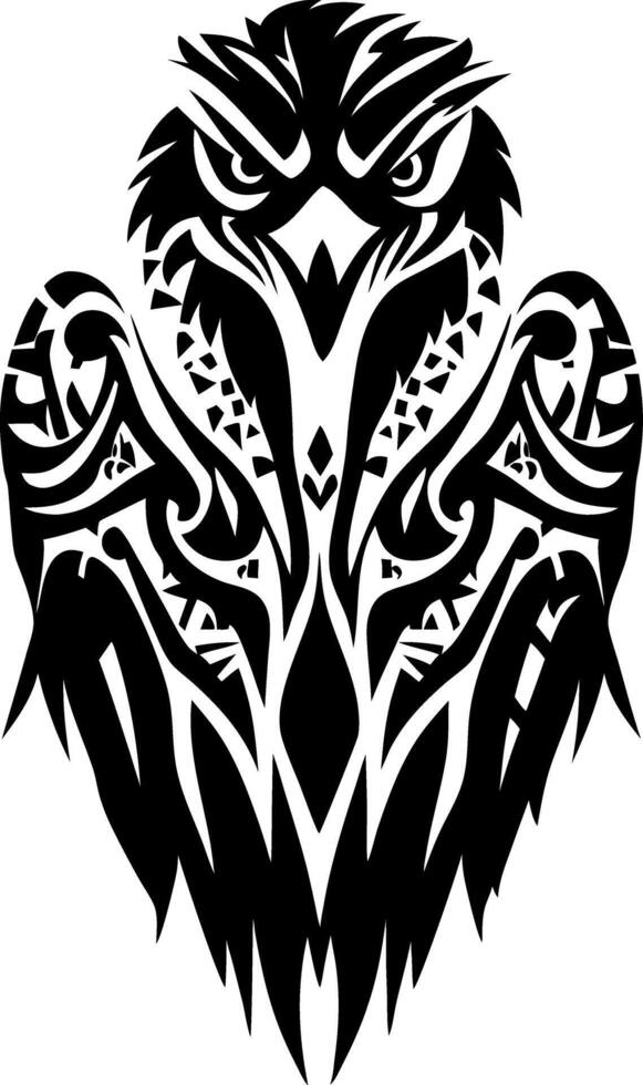 Tribal Owl Design Art Perfect for Tattoos and Graphic Design Projects vector