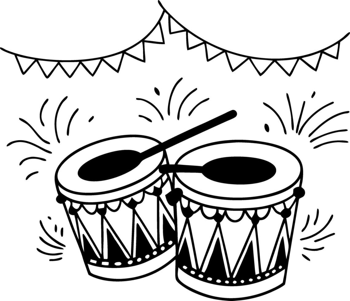 Traditional Drum Illustration Festive for Music Celebration Design vector
