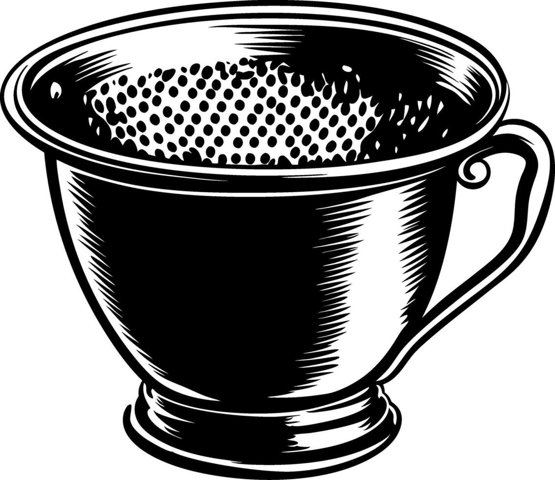 Vintage Teacup Illustration Retro Beverage Container Design Art vector