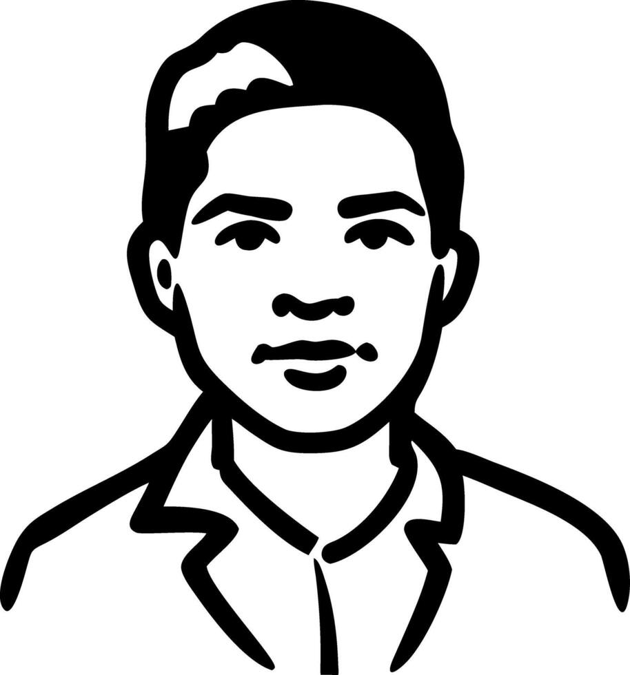 Black and White Male Portrait Art for Crafts and Design vector